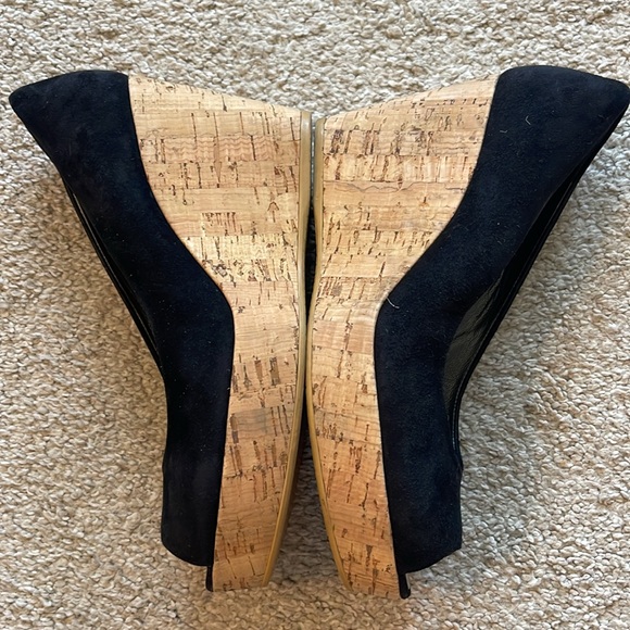Stuart Weitzman black suede 4 inch wedges - Picture 5 of 9